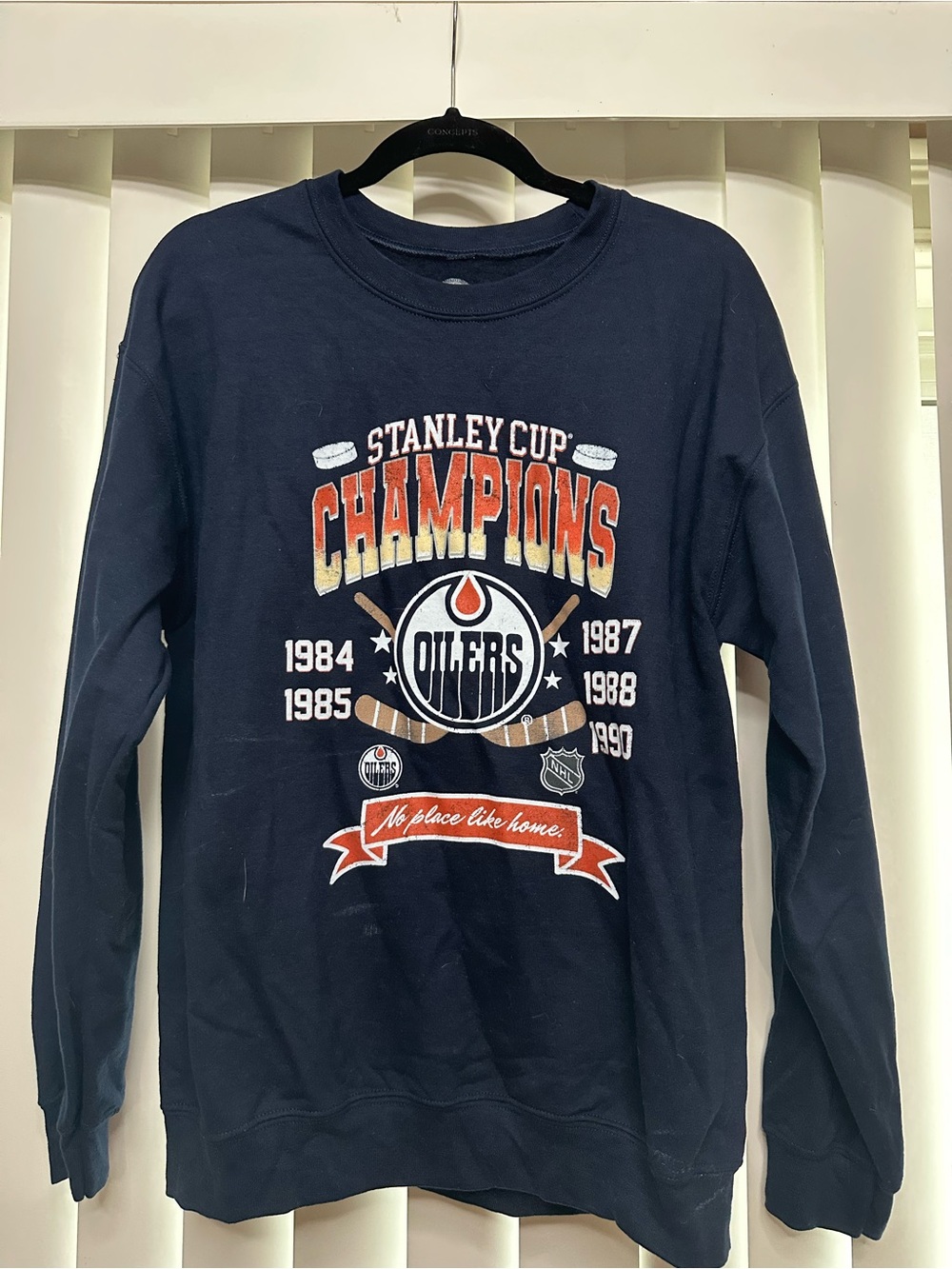 NHL Navy Edmonton Oilers Stanley Cup Champions Crewneck